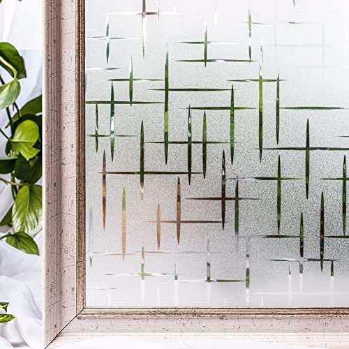 Hoonng Fensterfolie Blickdicht Selbsthaftend Motiv Stern Sichtschutz 44.5x200cm von Hoonng