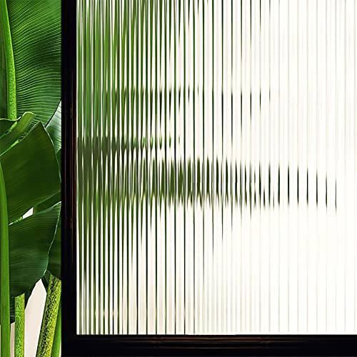 Hoonng Fensterfolie Streifen Blickdicht Selbsthaftend Sichtschutz, Streifen Vertikale 44.5x200CM von Hoonng