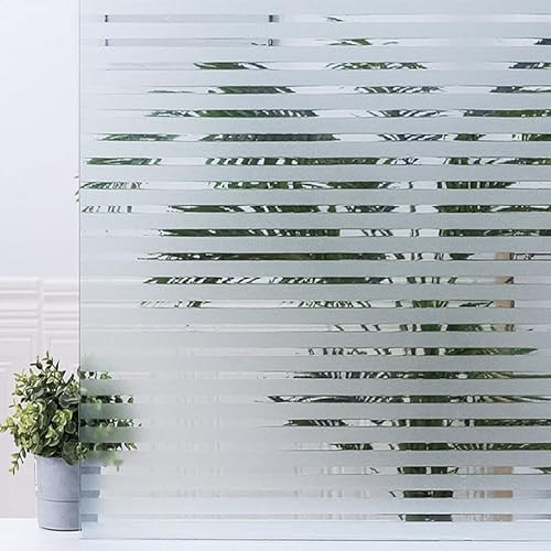 Hoonng Fensterfolie Streifen Blickdicht Selbsthaftend Sichtschutz, Streifen Fein 44.5x200cm von Hoonng