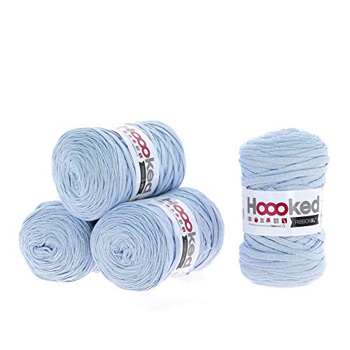 Hoooked Ribbon XL Bändchengarn Sparset aus 4 Rollen Wahl (Powder Blue) von Hoooked