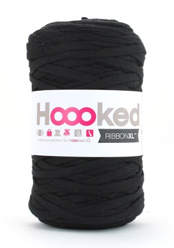 Hoooked Ribbon XL Häkel- und Strickgarn, Farbe wählbar, Schwarz von Hoooked