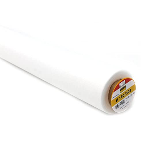 VLIESELINE Vlies Folie H180, SELBSTKLEBEND , 90CM BREIT, WEISS METER. von Hoooked