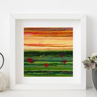 Kleines Textiles Landschaftsbild | Lincolnshire Felder Mit Blumen Landschaftstextilbild Original Kunst Geschenk Landschaftskunst Kleines Textiles Landschaftsbild | Lincolnshire Felder Mit Blumen Landschaftstextilbild Original Kunst Geschenk Landschaftskunst von HoopEmbroideryCo