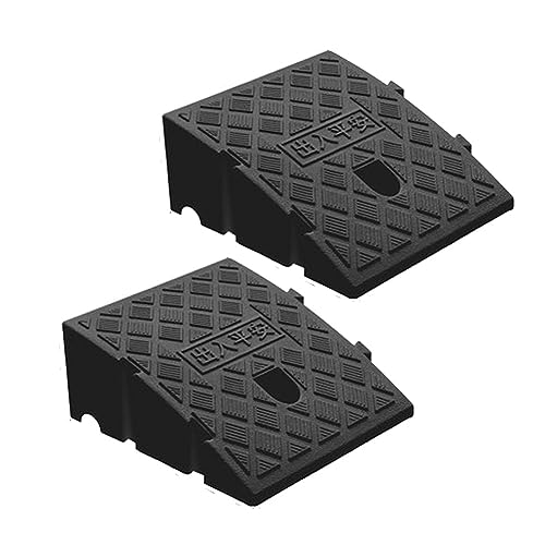 2 Stück Bordsteinrampe, 250x270x70mm Übergangsrampe mit Schnappverschluss Tragbare Leichte Kunststoff Schwellenrampe 7cm Anstieg Übergangsrampe für Gehwege Auto Fahrrad Rollstuhl Motorrad Handwagen von Hoopever