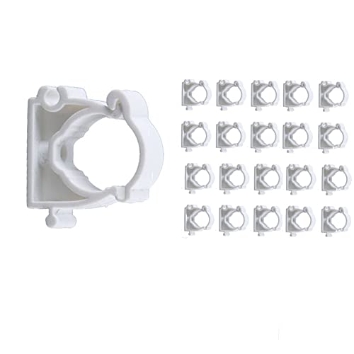 20 Stück 32 mm Rohrschellen Fixierung Unterstützung PVC Wasserrohr Klemmen Clips Gasschlauch Rohr Feste Clips Einfädelrohr Rohrschellen Kunststoff Rohrschelle Feste Schnalle, Weiß von Hoopever