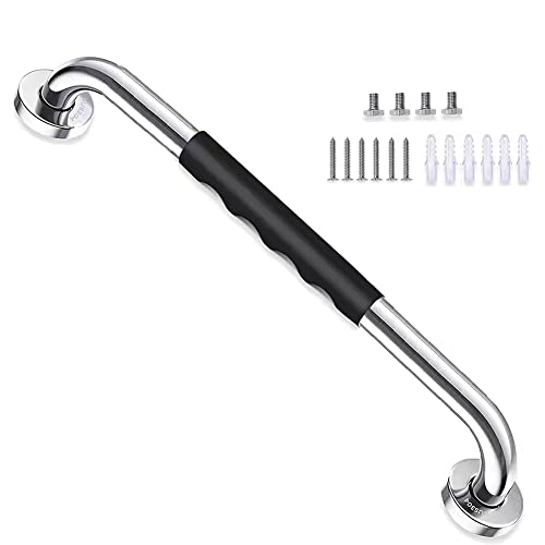 60cm Dusch Haltegriff Hoopever Rutschfest Edelstahl Chrom Badezimmer Balance Stange, Sicherheitshandlauf Unterstützung, Handicap Älter Verletzungs Senior Assist Badegriff 3,2 cm Durchmesser von Hoopever
