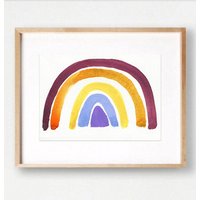 Regenbogen "Mulberry" Illustration Benutzerdefinierte Aquarell in 5 X 7 Oder 8 10 12 von HooplaLove