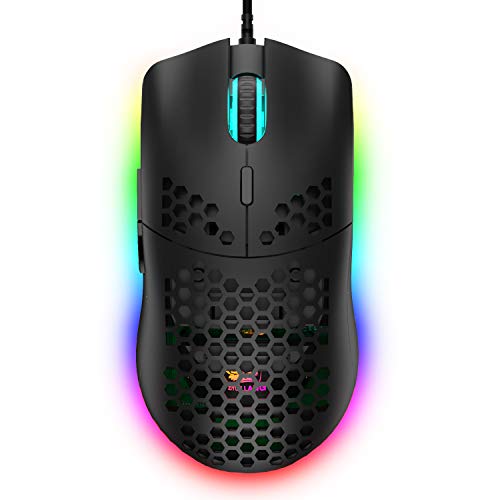 Hoopond M1 Pro Gaming Maus, 69G Honeycomb Shell Extrem leichte kabelgebundene Optical Maus, 6 RGB Farbwechselmodi 6400 DPI 6 Taste Programmierbare USB Computer-Maus für PC/Mac/Laptop /PS4, Schwarz Hoopond M1 Pro Gaming Maus, 69G Honeycomb Shell Extrem leichte kabelgebundene Optical Maus, 6 RGB Farbwechselmodi 6400 DPI 6 Taste Programmierbare USB Computer-Maus für PC/Mac/Laptop /PS4, Schwarz von Hoopond