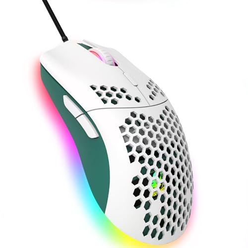 Kabelgebundene Gaming-Maus, 6 RGB-Beleuchtung 6400 DPI Programmierbare USB-Gaming-Mäuse mit 6 Tasten, ergonomisches Honeycomb Shell-Design für PC-Spieler sowie Xbox- und PS4-Benutzer Kabelgebundene Gaming-Maus, 6 RGB-Beleuchtung 6400 DPI Programmierbare USB-Gaming-Mäuse mit 6 Tasten, ergonomisches Honeycomb Shell-Design für PC-Spieler sowie Xbox- und PS4-Benutzer von Hoopond