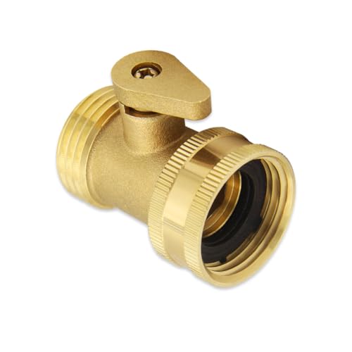 Hooshing Gartenschlauch-Absperrventile aus massivem Messing, 1,9 cm GHT männlich auf weiblich, Steuerwasserventil mit Unterlegscheiben von Hooshing