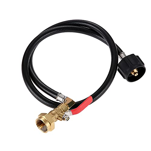 Hooshing Propan-Nachfüllschlauch QCC1 Typ 0,5 kg Propan-Nachfülladapter 99,1 cm Verlängerungsschlauch mit An/Aus-Steuerventil für 0,5 kg Propangas-Tankzylinderflasche, 350 PSI Hochdruck-Campinggrill von Hooshing