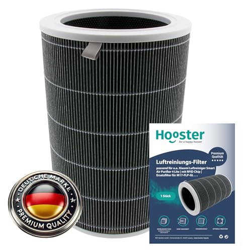 1 HEPA Filter kompatibel mit Xiaomi Smart Air Purifier 4 Lite (NICHT 4 Compact und NICHT 4 PRO) | mit RFID Chip | Ersatzfilter für M17-FLP-GL von Hooster