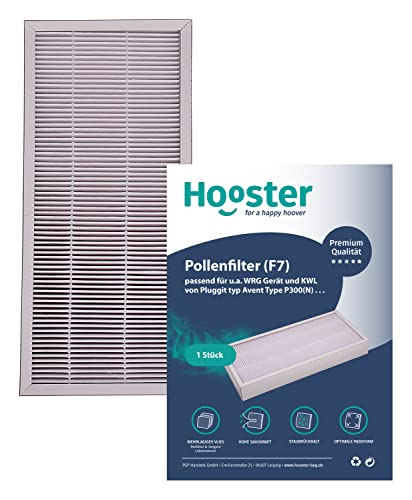Hooster 1 Stück Filter passend für Pluggit Avent P300(N) P 300 (N) | Filterklasse F7 (Feinstaub/Pollen etc.) | Alternative zu Pluggit APFG4F7-300 von Hooster