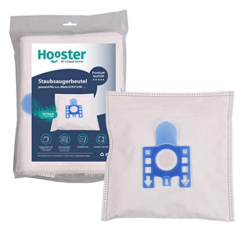 Hooster 10 Stück Staubsaugerbeutel passend für Miele S 2121 / S2121 / S.2121 / S/2121 Olympus/White/mit Plastik Aufsatz von Hooster