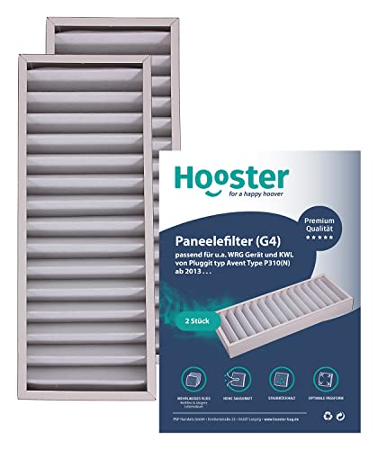 Hooster 2 Stück Filter passend für Pluggit Avent P310 AP310 | Filterklasse G4 (grober Staub etc.) | Alternative zu Pluggit APFG4-310 Filter von Hooster