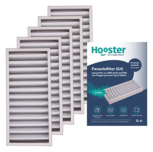 Hooster 5 Stück Filter passend für Pluggit Avent P300(N) P 300 (N) | Filterklasse G4 (grober Staub etc.) | Alternative zu Pluggit APFG4-300 von Hooster
