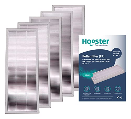 Hooster 5 Stück Filter passend für Pluggit Avent P310 AP310 | Filterklasse F7 (Feinstaub/Pollen etc.) | Alternative zu Pluggit APFG4-310 Filter von Hooster