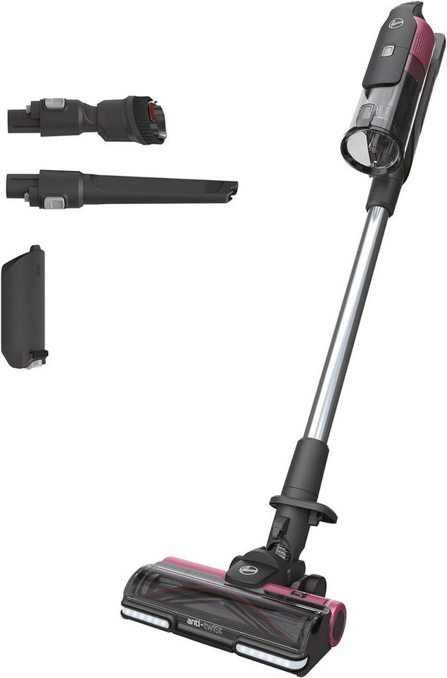 Hoover Akku-Hand-und Stielstaubsauger Hoover Akkusauger mit ANTI-TWIST HF920H011 dunkelgrau / pink, beutellos von Hoover