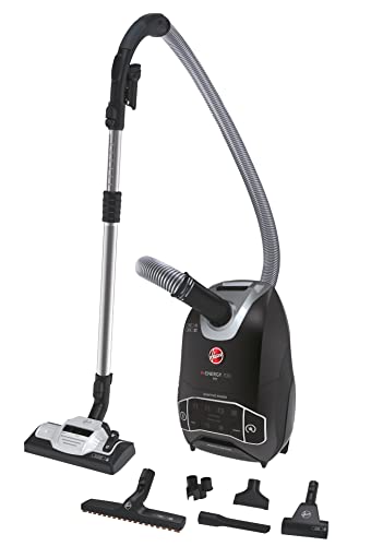 Hoover Bodenstaubsauger mit 5 L Beutel – extra leiser Staubsauger (64 dBA) mit Schmutzsensor & Beutelentsorgungssystem – PET Edition mit Tierdüse [HE720PET] von Hoover