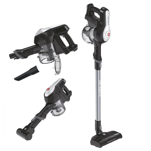 Hoover H-FREE 100 PETS Akku-Staubsauger, 2-in-1, Mini-Turbodüse für Tierhaare, bis zu 40 Min. Laufzeit, motorisierte LED-Bodendüse, beutellos, kabellos, Modell: HF122BPT, Grau/Titan von Hoover