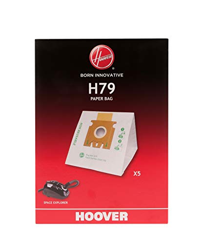 Hoover H79 Staubsaugerbeutel, Originalzubehör, Papier, geruchshemmend, extra stark filternd, kompatibel mit Hoover Space Explorer, 5 Stück von Hoover