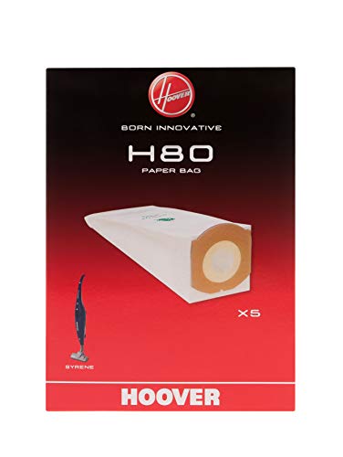 Hoover H80 Staubsaugerbeutel, Originalzubehör, aus Papier, geruchshemmend, besonders groß, kompatibel mit Staubsauger Syrene, 5 Stück von Hoover