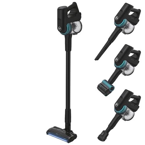 Hoover 360° manövrierbarer Akku Staubsauger mit Tierhaar-Düse & LED für 120 m² Fläche, kabellos für alle Bodenarten, Bodendüse mit Anti-Twist gegen Verheddern eingesaugter Haare [HF410P] von Hoover