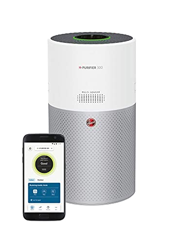 Hoover H-PURIFIER 300 Luftreiniger – mit HEPA-13 Filter für bessere Luftqualität – Luftmesser mit CO-Warnsystem – mit App steuerbar – 360º Luftstrom für Räume bis 100 m² [HHP30C] von Hoover