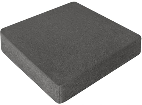 1/2er Set Sitzkissen Quadratisch Schwarz Grau Bodenkissen 3/5/8/10/15cm dick Stuhlkissen Waschbar Rutschfestes Stuhlauflage für Gartenstuhl, Küche, Terrasse，Büro，Outdoor Indoor(A2,45x45x15cm(1pc)) von Hoowarm