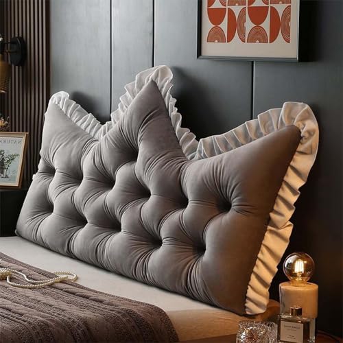 Bett Kopfteil Kissen Weiches Komfortables Rückenkissen Bett 90/120/150/180/200cm Lesen Kissen Kopfteil Entfernbar Gepolstert Bett Rückenlehne Waschbar Betten Sofa Rückenpolster(B,90x55cm/35x21in) von Hoowarm