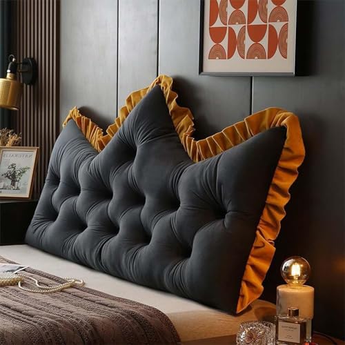 Bett Kopfteil Kissen Weiches Komfortables Rückenkissen Bett 90/120/150/180/200cm Lesen Kissen Kopfteil Entfernbar Gepolstert Bett Rückenlehne Waschbar Betten Sofa Rückenpolster(D,180x65cm/70x25in) von Hoowarm
