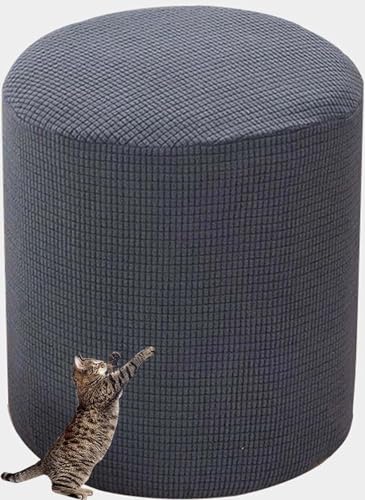 Hockerbezug Quadratisch/Rund 40x40/45x45/50x50cm Gray Stretch Ottoman Bezug Jacquard Velvet Fußhocker Bezug Luxuriöser Hockerabdeckung Waschbar Hocker Protector (Color : A8, Size : 40x40cm/15.7x15.7 von Hoowarm