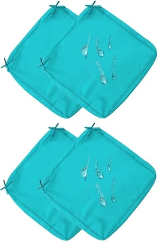 Hoowarm 1/2/4 Stück Outdoor Wasserdicht Sofa Sitzkissenbezüge 50x50 60x55cm Stuhlkissen Bezug für Gartenpolster Sofabezug mit Reißverschluss, Abnehmbar Couch Sitzkissen Überzug(I,48x48x5cm(4pcs)) von Hoowarm