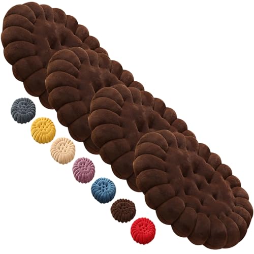 Hoowarm 1/2/4er Set Rund Sitzkissen Stuhl Stuhlkissen 40cm Sitzkissen Sitzpolster Braun Stuhlauflage für Outdoor Indoor Gartenstuhl Küche oder Esszimmerstuhl(#5,40cm(15.7in) 4pcs) von Hoowarm
