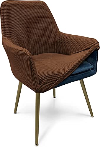 Hoowarm Stretch Stuhlhussen Jacquard Stretch Esszimmerstuhl Bezug mit Armlehnen 1/2/4/6er Set Büro-Stuhlhussen Rückenlehne Stuhlabdeckung Stuhl Abdeckung Hoher Sessel-Schutzhülle-bezüge von Hoowarm