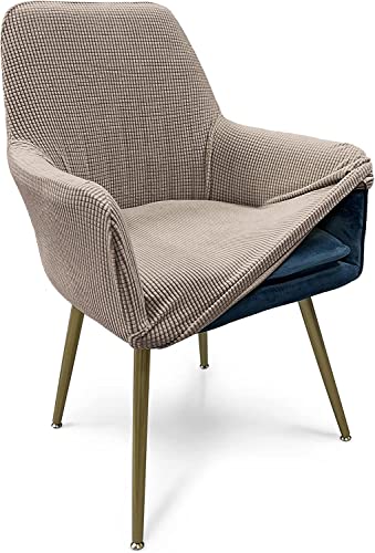 Hoowarm Stretch Stuhlhussen Jacquard Stretch Esszimmerstuhl Bezug mit Armlehnen 1/2/4/6er Set Büro-Stuhlhussen Rückenlehne Stuhlabdeckung Stuhl Abdeckung Hoher Sessel-Schutzhülle-bezüge von Hoowarm