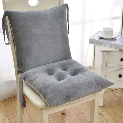 Hoowarm Stuhlauflage Samt Küchen mit Rückenteil Outdoor Indoor Sitzkissen Stuhlkissen mit Bänder Rutschfestes für Garten,Bürostuhl, Esszimmerstühle Niedriglehner Sitzpolster(2,50x50cm/20x20in) von Hoowarm