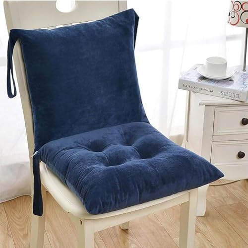 Hoowarm Stuhlauflage Samt Küchen mit Rückenteil Outdoor Indoor Sitzkissen Stuhlkissen mit Bänder Rutschfestes für Garten,Bürostuhl, Esszimmerstühle Niedriglehner Sitzpolster(3,50x50cm/20x20in) von Hoowarm