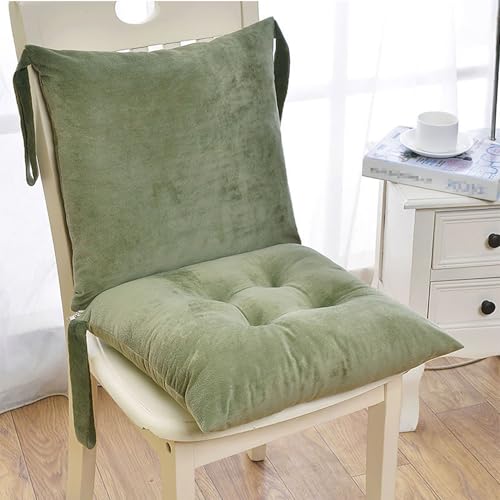 Hoowarm Stuhlauflage Samt Küchen mit Rückenteil Outdoor Indoor Sitzkissen Stuhlkissen mit Bänder Rutschfestes für Garten,Bürostuhl, Esszimmerstühle Niedriglehner Sitzpolster(4,50x50cm/20x20in) von Hoowarm