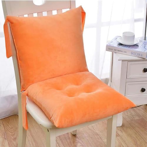 Hoowarm Stuhlauflage Samt Küchen mit Rückenteil Outdoor Indoor Sitzkissen Stuhlkissen mit Bänder Rutschfestes für Garten,Bürostuhl, Esszimmerstühle Niedriglehner Sitzpolster(5,50x50cm/20x20in) von Hoowarm