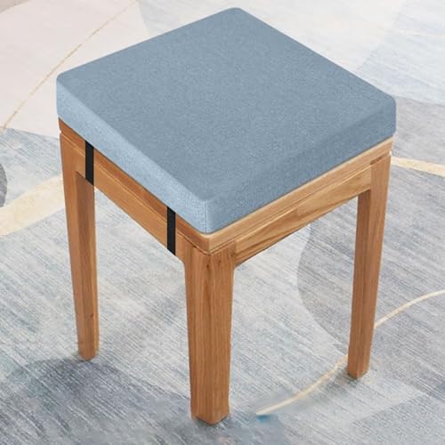 Hoowarm Stuhlkissen Eckig Küche mit Bändern Rutschfestes Barhocker Kissen 40x40 35x35 45x45cm Esszimmer Stuhl Sitzpolster Waschbarem Bezug für Outdoor，Indoor, Auto, Büro,Garten(Colour16,45x45x8cm) von Hoowarm