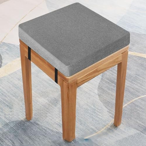 Hoowarm Stuhlkissen Eckig Küche mit Bändern Rutschfestes Barhocker Kissen 40x40 35x35 45x45cm Esszimmer Stuhl Sitzpolster Waschbarem Bezug für Outdoor，Indoor, Auto, Büro,Garten(Colour4,50x50x5cm) von Hoowarm