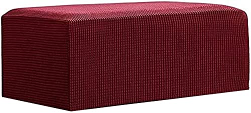 Ottomane Schonbezug Hockerbezug,Stretch Rechteckig Hocker Hussen Für FußhockerJacquard, Jacquard Bezug Ottomane Abdeckung Überzug Hocker Protector Waschbar Hockerabdeckung (Color : A13, Size : 135-1 von Hoowarm