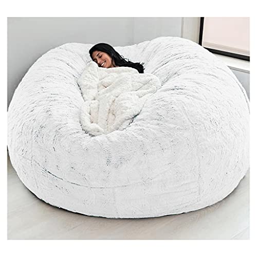 Sitzsackbezug Ohne Fuillung Outdoor Riesen Flauschig Fell Sitzsack Abdeckung Xxl Runder Kinder Weicher Kunstpelz Sitzsack Lazy Schlafsofa Abdeckung Waschbar WohnzimmermöBel ( Color : C , Size : 180X90 von Hoowarm