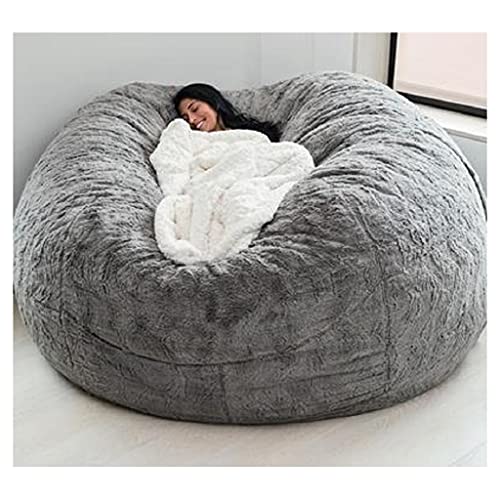 Sitzsackbezug Ohne Fuillung Outdoor Riesen Flauschig Fell Sitzsack Abdeckung Xxl Runder Kinder Weicher Kunstpelz Sitzsack Lazy Schlafsofa Abdeckung Waschbar WohnzimmermöBel ( Color : H , Size : 180X90 von Hoowarm