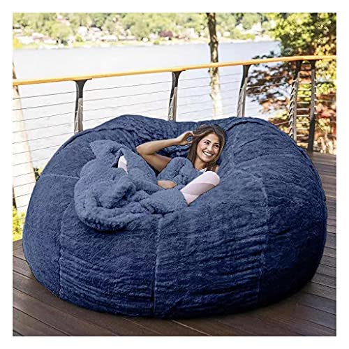 Sitzsackbezug Ohne Fuillung Outdoor Riesen Flauschig Fell Sitzsack Abdeckung Xxl Runder Kinder Weicher Kunstpelz Sitzsack Lazy Schlafsofa Abdeckung Waschbar WohnzimmermöBel ( Color : N , Size : 180X90 von Hoowarm