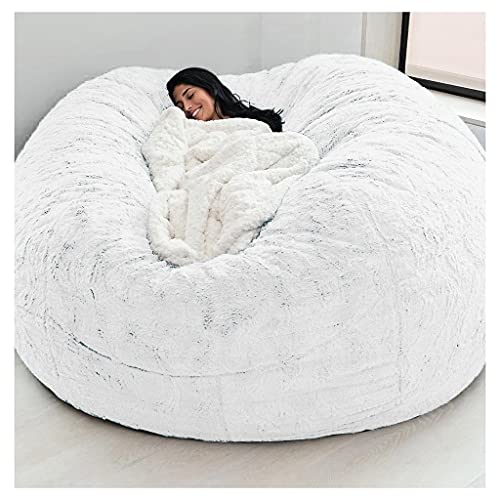 Sitzsackbezug Ohne Fuillung Outdoor Riesen Flauschig Fell Sitzsack Abdeckung Xxl Runder Kinder Weicher Kunstpelz Sitzsack Lazy Schlafsofa Abdeckung Waschbar WohnzimmermöBel ( Color : Q , Size : 180X90 von Hoowarm