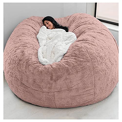 Sitzsackbezug Ohne Fuillung Outdoor Riesen Flauschig Fell Sitzsack Abdeckung Xxl Runder Kinder Weicher Kunstpelz Sitzsack Lazy Schlafsofa Abdeckung Waschbar WohnzimmermöBel ( Color : R , Size : 180X90 von Hoowarm