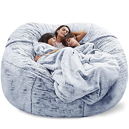 Sitzsackbezug Ohne Fuillung Outdoor Riesen Flauschig Fell Sitzsack Abdeckung Xxl Runder Kinder Weicher Kunstpelz Sitzsack Lazy Schlafsofa Abdeckung Waschbar WohnzimmermöBel ( Color : U , Size : 180X90 von Hoowarm