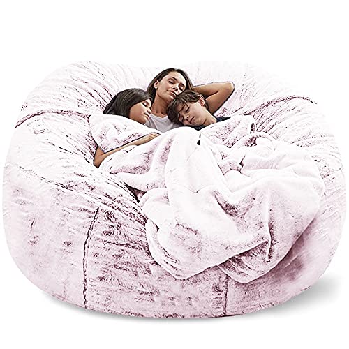 Sitzsackbezug Ohne Fuillung Outdoor Riesen Flauschig Fell Sitzsack Abdeckung Xxl Runder Kinder Weicher Kunstpelz Sitzsack Lazy Schlafsofa Abdeckung Waschbar WohnzimmermöBel ( Color : V , Size : 150X75 von Hoowarm